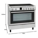Hoover 90cm Ceramic Cooker – 5 Zones, Multifunction Oven, Stainless Steel - Image 2