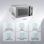 Hisense 45L Microwave with Grill – H45MOM, Premium Silver, Powerful Heating, Multi-Stage Cooking, Digital Control - Image 2