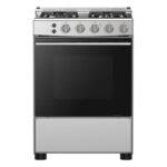 Hisense 60cm Gas Cooker – HFG60121X, 4 Burners, Auto Ignition, Wok Burner, Cast Iron Support, Gas Grill, Stainless Steel