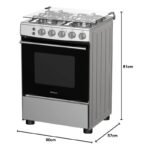 Hisense 60cm Gas Cooker – HFG60121X, 4 Burners, Auto Ignition, Wok Burner, Cast Iron Support, Gas Grill, Stainless Steel - Image 2
