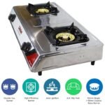 Nobel Gas Stove – Dual Gas Burner, Auto Ignition, 90mm Brass Burners – NGT2007 - Image 5