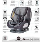 Nania One360 Degree Rotation Convertible Car Seat | Baby Travel Gear | Baby Carrier w/Isofix | Group 0+/1/2/3 Ages 0 To 12 Yrs | Rear & Forward Facing | Designed in France - Grey - Image 4