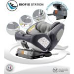 Nania One360 Degree Rotation Convertible Car Seat | Baby Travel Gear | Baby Carrier w/Isofix | Group 0+/1/2/3 Ages 0 To 12 Yrs | Rear & Forward Facing | Designed in France - Grey - Image 6