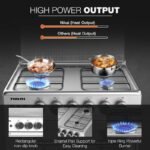 Nikai 4 Burner Gas Cooker U6070EG, 60x60cm, Auto Ignition, Full Safety, Oven Lamp, Glass Lid, Silver - Image 5
