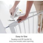 Munchkin Maxi-Secure Gate, safety gates, protects your kids , strong steel construction, no drilling, one way opening, infant/baby/toddler/kids, 6 Months to 24 Months, White - Image 2