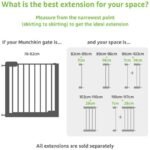 Munchkin Maxi-Secure Gate, safety gates, protects your kids , strong steel construction, no drilling, one way opening, infant/baby/toddler/kids, 6 Months to 24 Months, White - Image 3