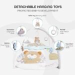 The Moon Brand Perky Baby Playmat and Activity Gym for Newborn Baby & Infant 5 Hanging Sensory Toys Visual, Hearing, Touch, Cognitive Early Development Playmat. Suitable from 0m+ 80cm - Tea Pot - Image 3