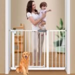 SKY-TOUCH Auto Close Safety Baby Gate, Extra Wide Child Gate 75-84cm + 30cm Extension Kit Maximum Suitable For 114cm, Baby Gates for Stairs & Doorways, Easy Install (Gate + 10cm Extension Kit)