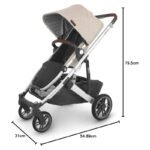 UPPAbaby Cruz V2 Stroller for Infants and Toddlers - Declan - Oat Mélange with Silver Frame and Chestnut Leather – Large Storage Basket, UPF 50+ Canopy, No-Rethread Harness - Image 2