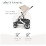 UPPAbaby Cruz V2 Stroller for Infants and Toddlers - Declan - Oat Mélange with Silver Frame and Chestnut Leather – Large Storage Basket, UPF 50+ Canopy, No-Rethread Harness - Image 3
