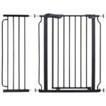 The Moon Brand Secura Baby Safety gate 76-80cm with 30cm extension,Auto lock barrier-Extra Wide metal guard - Child safety and pet protection--Perfect fit-adjustable width-Ideal for stair Case – Black