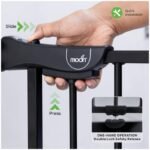 The Moon Brand Secura Baby Safety gate 76-80cm with 30cm extension,Auto lock barrier-Extra Wide metal guard - Child safety and pet protection--Perfect fit-adjustable width-Ideal for stair Case – Black - Image 5