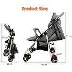 SKY-TOUCH Lightweight Travel Stroller, Foldable Baby Stroller With Large Storage Basket, Multi-Position Recline, Convenient One-hand Fold, Comfortable & Lay Flat (Grey) - Image 2