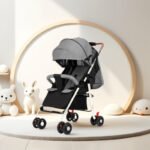 SKY-TOUCH Lightweight Travel Stroller, Foldable Baby Stroller With Large Storage Basket, Multi-Position Recline, Convenient One-hand Fold, Comfortable & Lay Flat (Grey) - Image 5