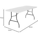 Showay Class Dn-Bm0 Heavy Duty Folding Table Centerfold, Ideal For Crafts, Outdoor Events, Convenient Carry Handle, 6-Feet, White - Cldnbm09 - Image 3