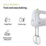 Braun MultiMix 1 Hand Mixer HM 1100 – 450W, 4 Speeds + Turbo, FastMix Technology, Stainless Steel Beaters, White - Image 4