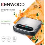 Kenwood Sandwich Maker Grill with Non-Stick Fixed Griddle Plates for Toasties & Sandwiches SMM00.000SI Black/Silver - Image 2