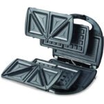 Kenwood Sandwich Maker 3 in 1, Grill/Griddle & Waffle Maker, Dual Plate Press, Non-Stick Plates, Compact Bread Toaster, SMM01.A0BK Black/Metal - Image 3