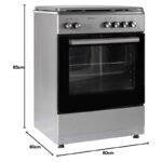 Wolf Power Electric Cooker WGC6060HERMF, 4 Hot Plate Cooker, Silver, Free Standing - Image 2