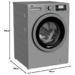 Beko 10Kg Front Load Washing Machine WTE1014S, 1400 RPM, Free Standing, Gray Color - Image 3
