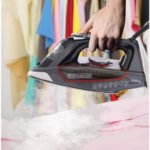 Black+Decker 2200W Steam Iron with Ceramic Soleplate, 380ml Tank, Anti-Calc, Anti-Drip, Auto Shut-Off – X2050-B5 - Image 5