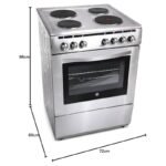 Hoover Electric Hot Cooker 60cm 4 Hot Plates Multifunction Oven FEC66.01S Stainless Steel - Image 2