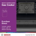 Bosch 4 Burners Cooker 66L Freestanding Gas Cooker 3D Hotair EcoClean HXQ38AE50M Stainless Steel - Image 4