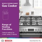 Bosch 4 Burners Cooker 66L Freestanding Gas Cooker 3D Hotair EcoClean HXQ38AE50M Stainless Steel - Image 5