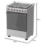 Toshiba 60x60 Gas Cooker 4 Burners with Oven and Grill – RB2-60G4GE(MR) - Image 2